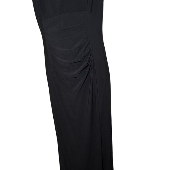 Alex Evenings Black Rhinestone Embellished Neck Long Dress size 4 New - Picture 6 of 11